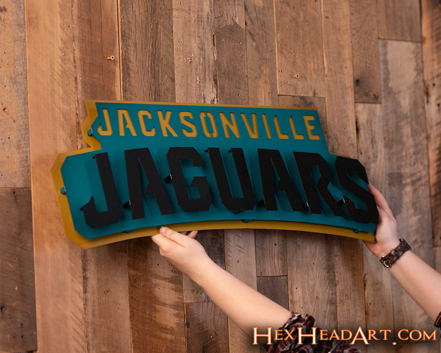 Jacksonville Jaguars Namemark 3D Vintage Metal Wall Art