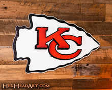 Load image into Gallery viewer, Kansas City Chiefs Lamar Hunt &quot;Arrowhead&quot; 3D Vintage Metal Wall Art
