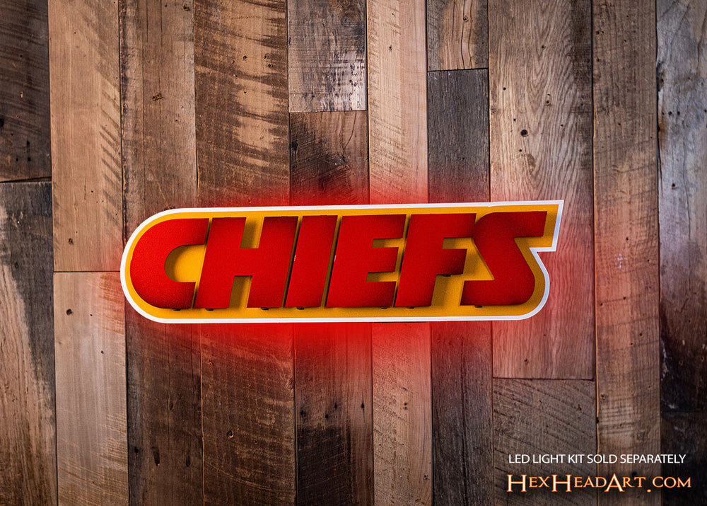 Kansas City Chiefs "CHIEFS" Team 3D Vintage Metal Wall Art