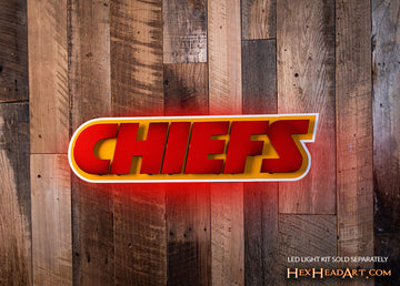 Kansas City Chiefs "CHIEFS" Team 3D Vintage Metal Wall Art
