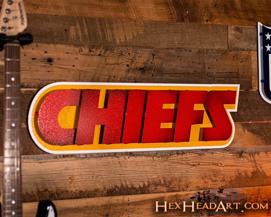 Kansas City Chiefs "CHIEFS" Team 3D Vintage Metal Wall Art