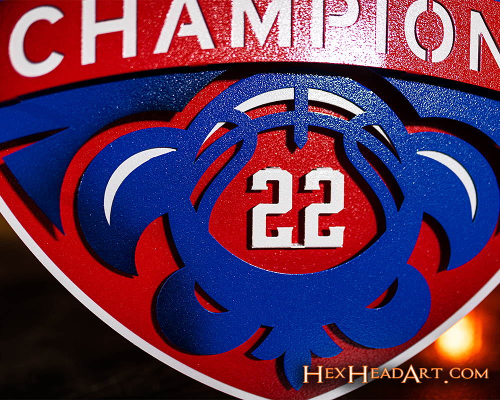 Kansas Jayhawks "2022 NCAA BASKETBALL NATIONAL CHAMPIONS"  3D Vintage Metal Wall Art