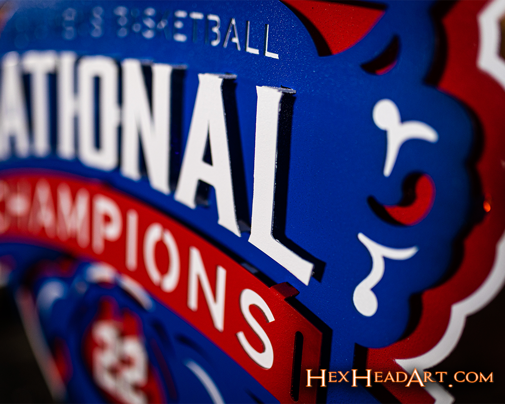 Kansas Jayhawks "2022 NCAA BASKETBALL NATIONAL CHAMPIONS"  3D Vintage Metal Wall Art
