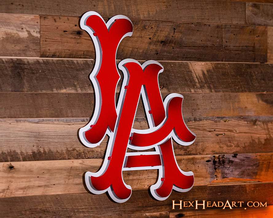 Los Angeles Angels "LA" Cooperstown 1961-1965 3D Vintage Metal Wall Art