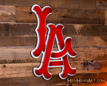 Los Angeles Angels "LA" Cooperstown 1961-1965 3D Vintage Metal Wall Art