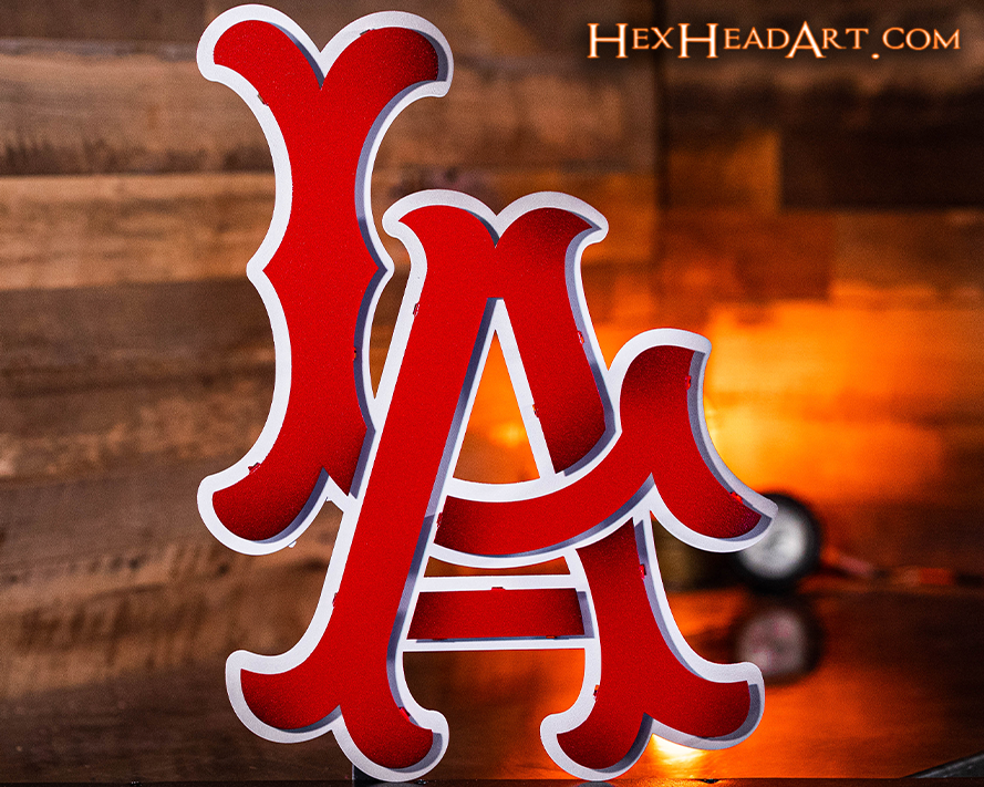 Los Angeles Angels "LA" Cooperstown 1961-1965 3D Vintage Metal Wall Art
