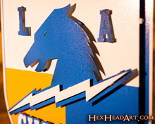 Load image into Gallery viewer, Los Angeles Chargers SHIELD 3D Vintage Metal Wall Art
