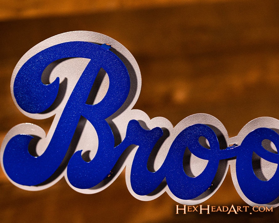 Brooklyn Dodgers Script 3D Vintage Metal Wall Art