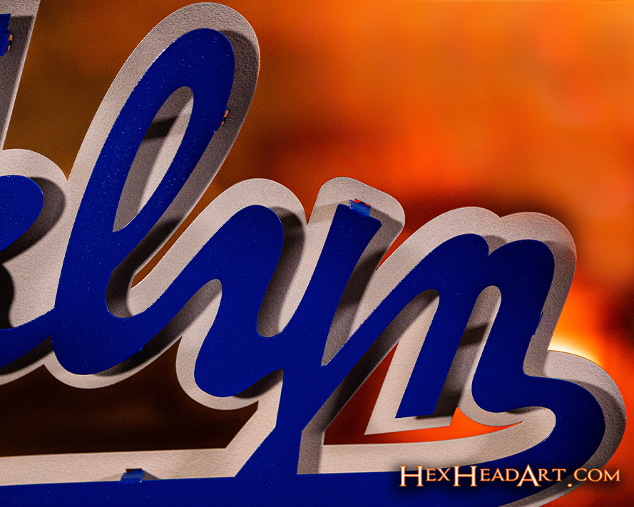 Brooklyn Dodgers Script 3D Vintage Metal Wall Art