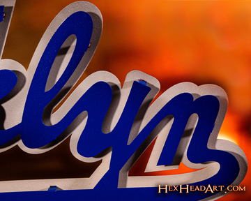 Brooklyn Dodgers Script 3D Vintage Metal Wall Art