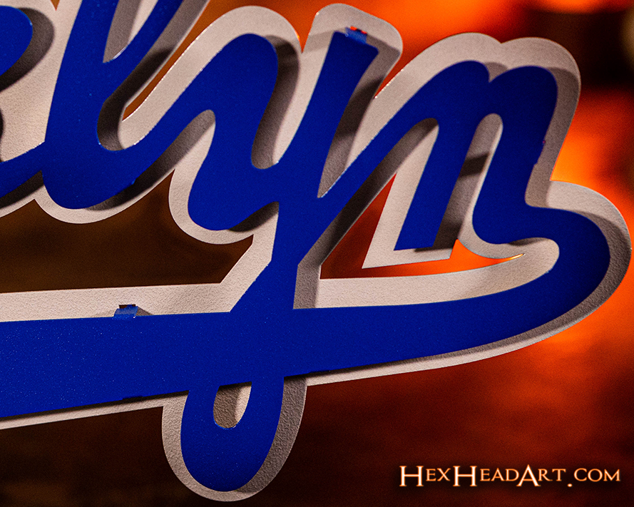 Brooklyn Dodgers Script 3D Vintage Metal Wall Art