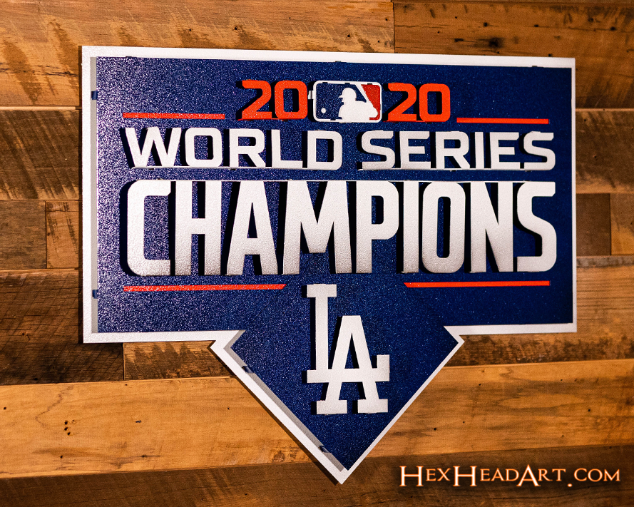 Los Angeles Dodgers 2020 World Series Champions 3D Metal Wall Art