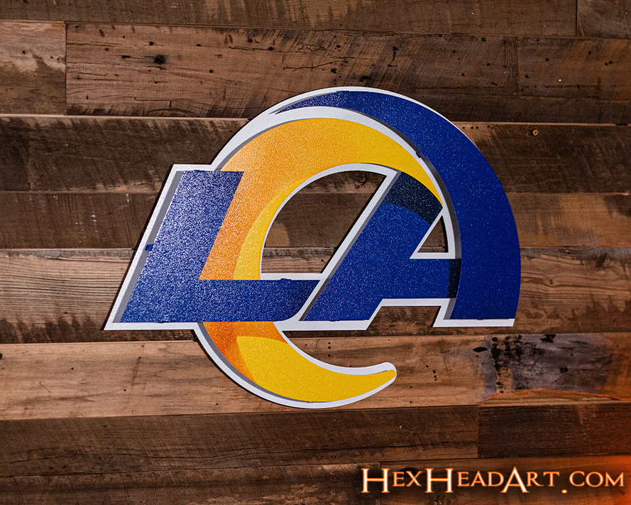Los Angeles Rams "LA" Logo 3D Vintage Metal Wall Art