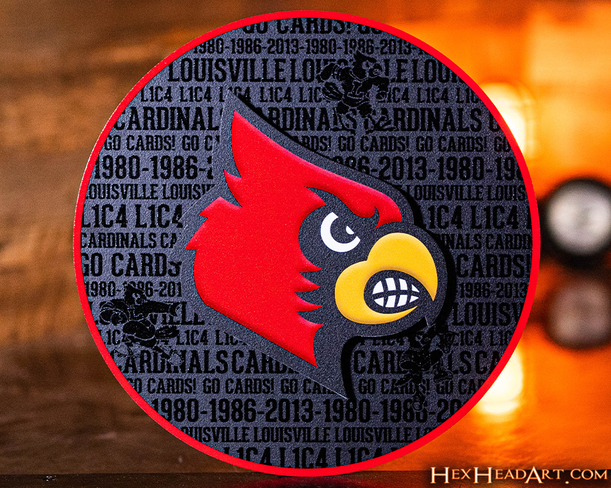 Louisville Cardinals CRAFT SERIES 3D Embossed Metal Wall Art