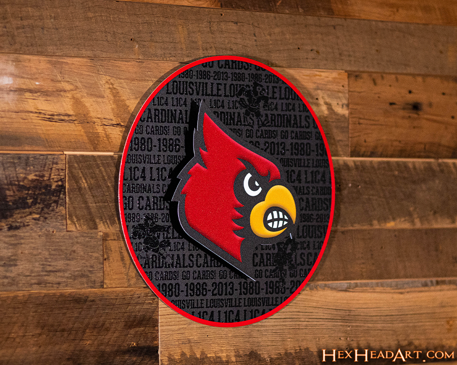 Louisville Cardinals CRAFT SERIES 3D Embossed Metal Wall Art