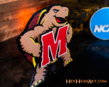 Load image into Gallery viewer, Maryland Terrapins &quot;Testudo&quot; 3D Vintage Metal Wall Art
