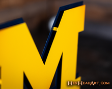 Load image into Gallery viewer, Michigan Wolverines &quot;Block M&quot; Maize Metal Wall Art
