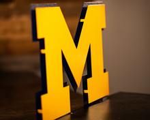 Load image into Gallery viewer, Michigan Wolverines &quot;Block M&quot; Maize Metal Wall Art
