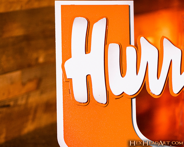 Miami "Hurricanes on U" 3D Vintage Metal Wall Art