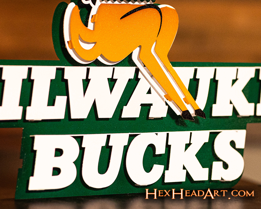 Milwaukee Bucks Throwback 1968-1993 3D Metal Wall Art