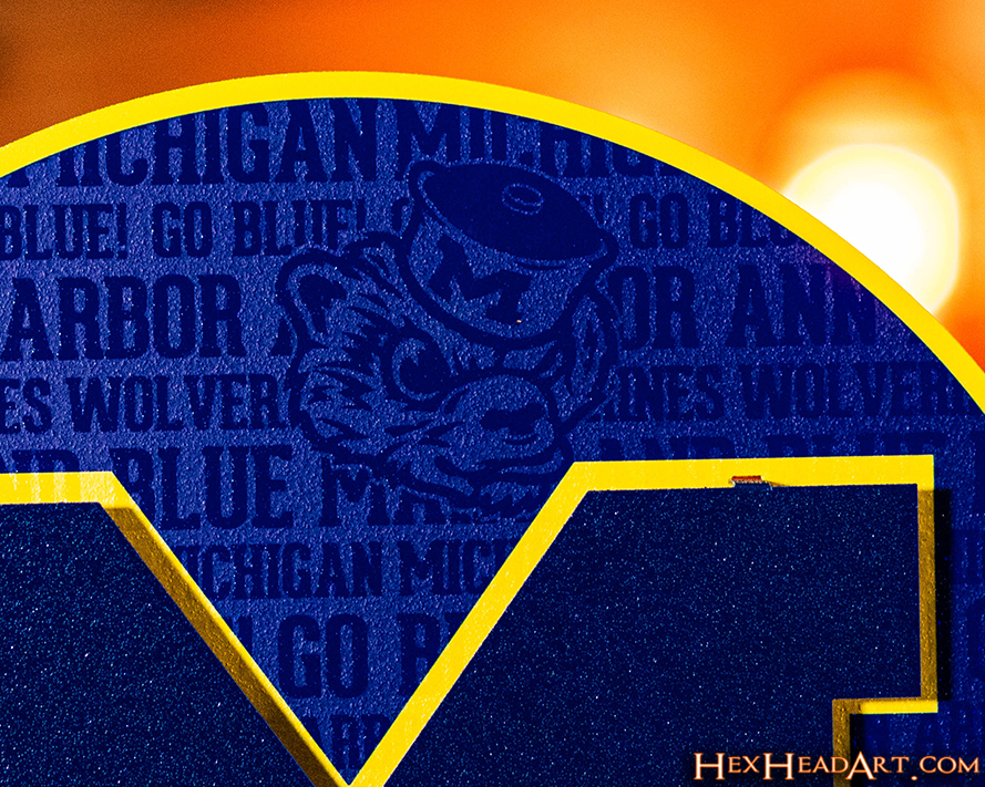 Michigan Wolverines 'Block M" CRAFT SERIES 3D Embossed Metal Wall Art