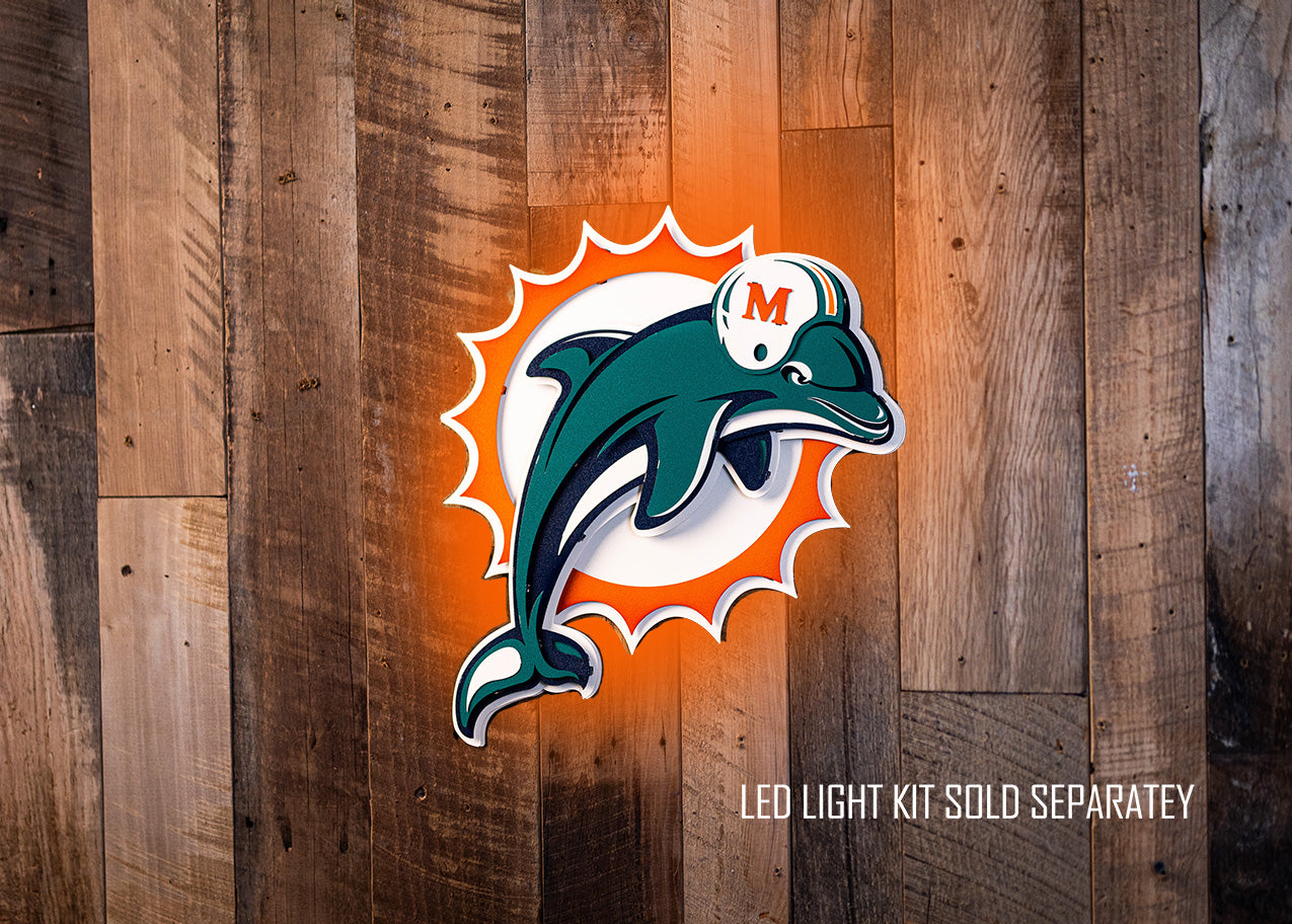 Miami Dolphins Throwback "1997" 3D Vintage Metal Wall Art