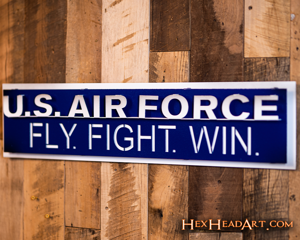 United States Air Force USAF "FLY-FIGHT-WIN" 3D Metal Wall Art