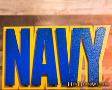 Load image into Gallery viewer, United States Navy Block &quot;NAVY&quot; GIFT COLLECTION 3D Vintage Metal Wall Art
