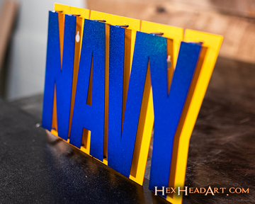 United States Navy Block "NAVY" GIFT COLLECTION 3D Vintage Metal Wall Art