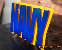 Load image into Gallery viewer, United States Navy Block &quot;NAVY&quot; GIFT COLLECTION 3D Vintage Metal Wall Art
