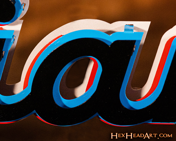Miami Marlins "MIAMI" script 3D Metal Wall Art