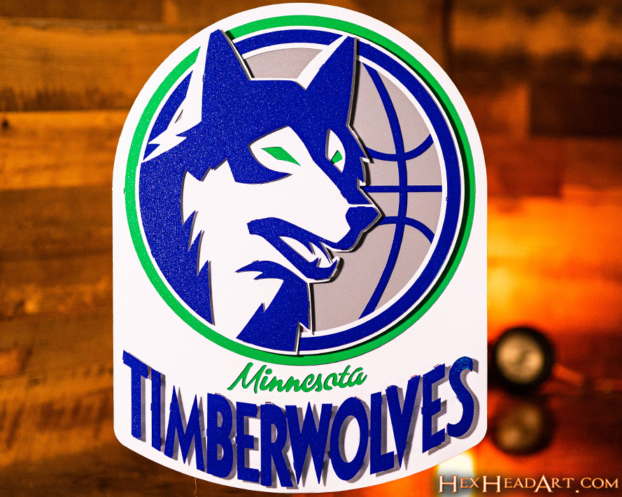 Minnesota Timberwolves Vintage "1989-1996" 3D Vintage Metal Wall Art