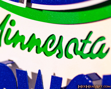 Minnesota Timberwolves Vintage "1989-1996" 3D Vintage Metal Wall Art