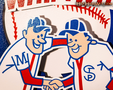 Minnesota Twins " Minnie and Paul" Cooperstown Logo 3D Metal Wall Art