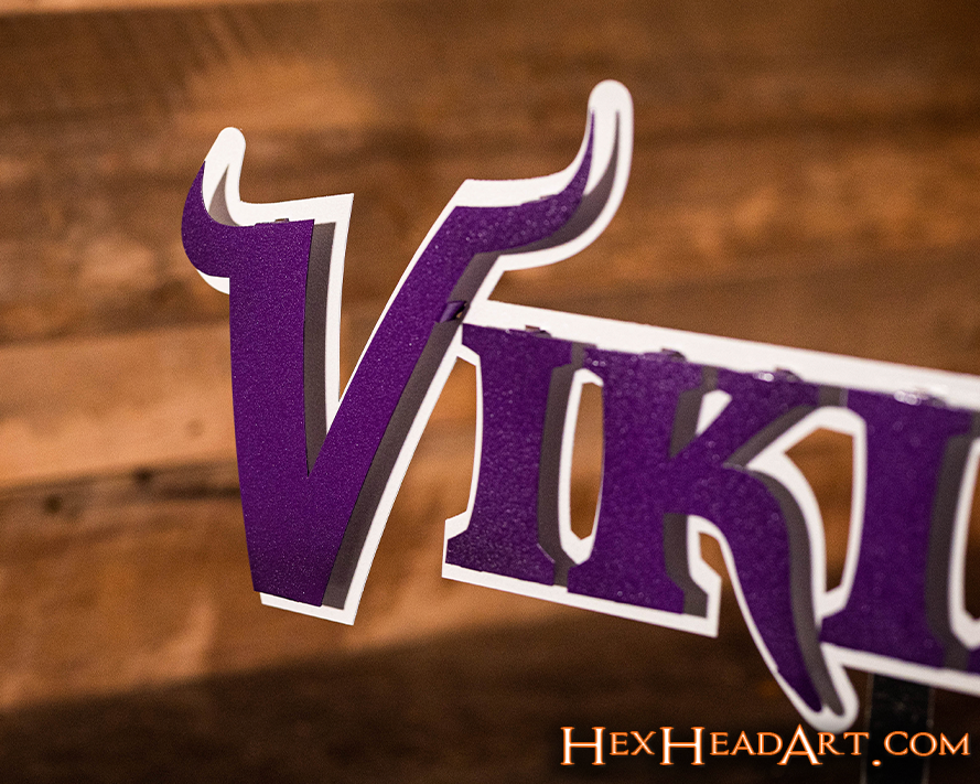 Minnesota Vikings "VIKINGS" 3D Vintage Metal Wall Art