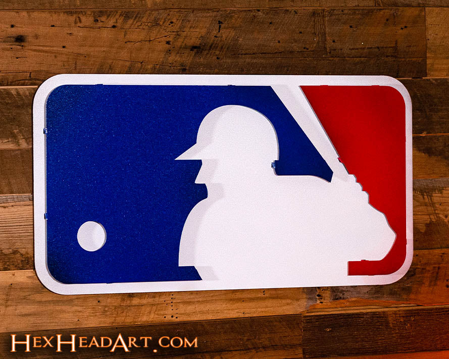 Major League Baseball MLB Batter Logo 3D Vintage Metal Wall Art