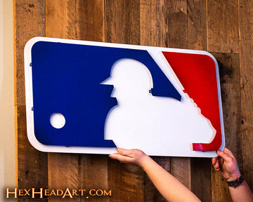 Major League Baseball MLB Batter Logo 3D Vintage Metal Wall Art