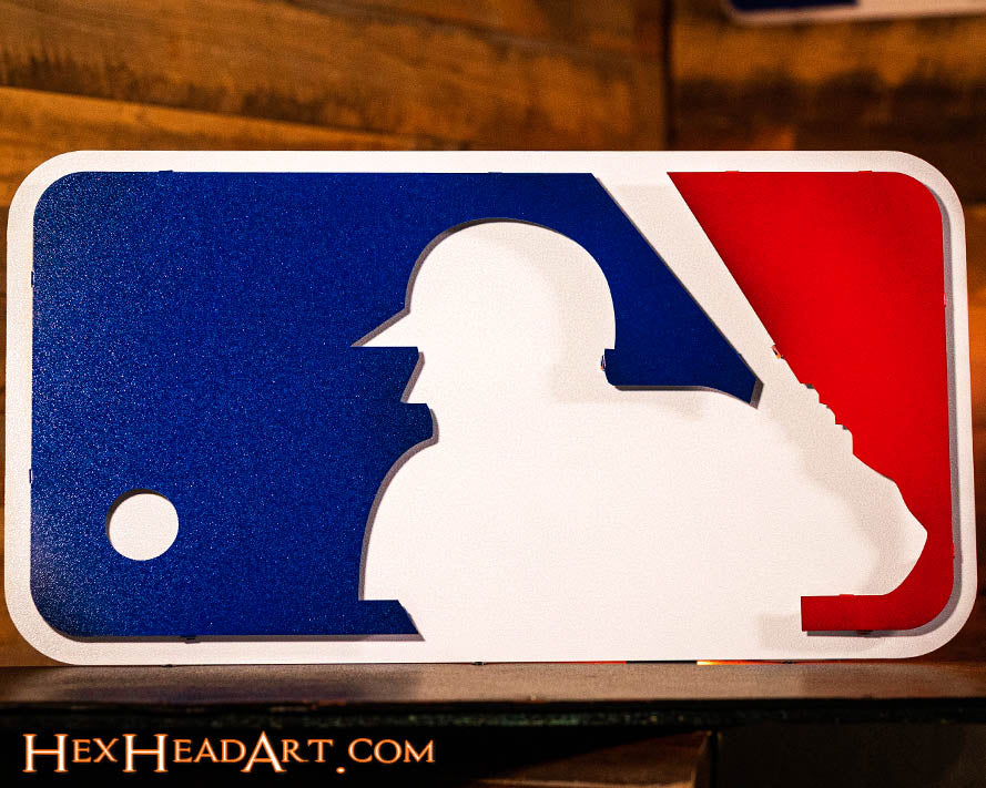 Major League Baseball MLB Batter Logo 3D Vintage Metal Wall Art