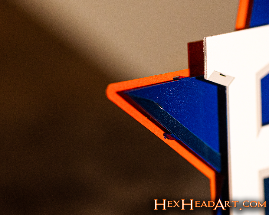 Left Corner Houston Astros BLUE STAR 3D Metal Wall Art