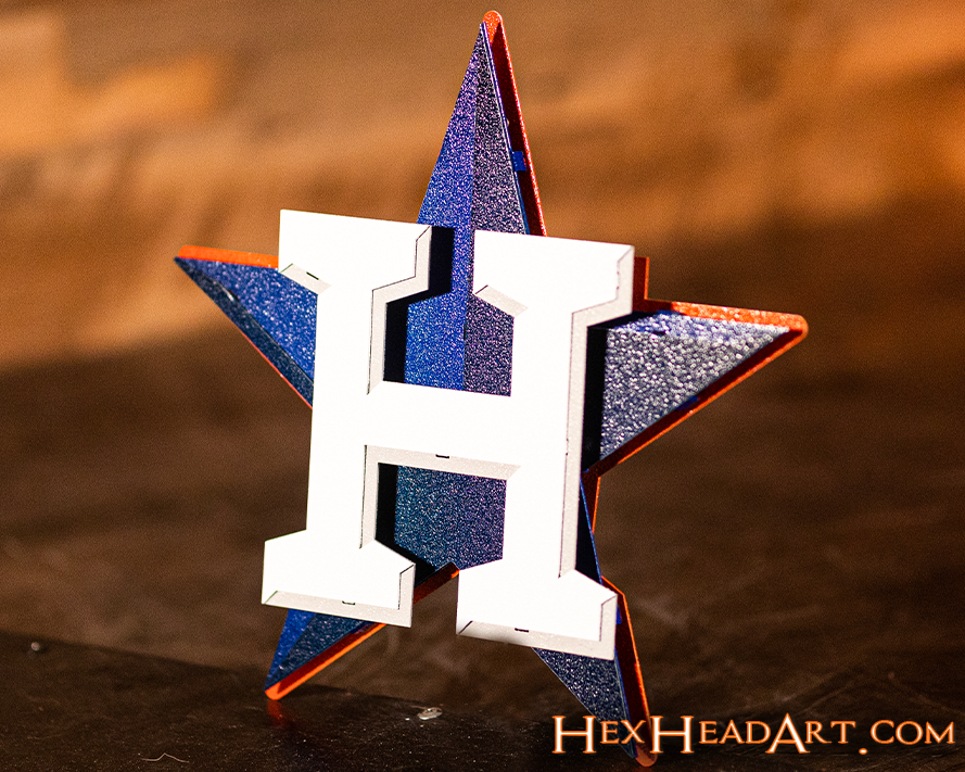 Right Side Houston Astros BLUE STAR 3D Metal Wall Art
