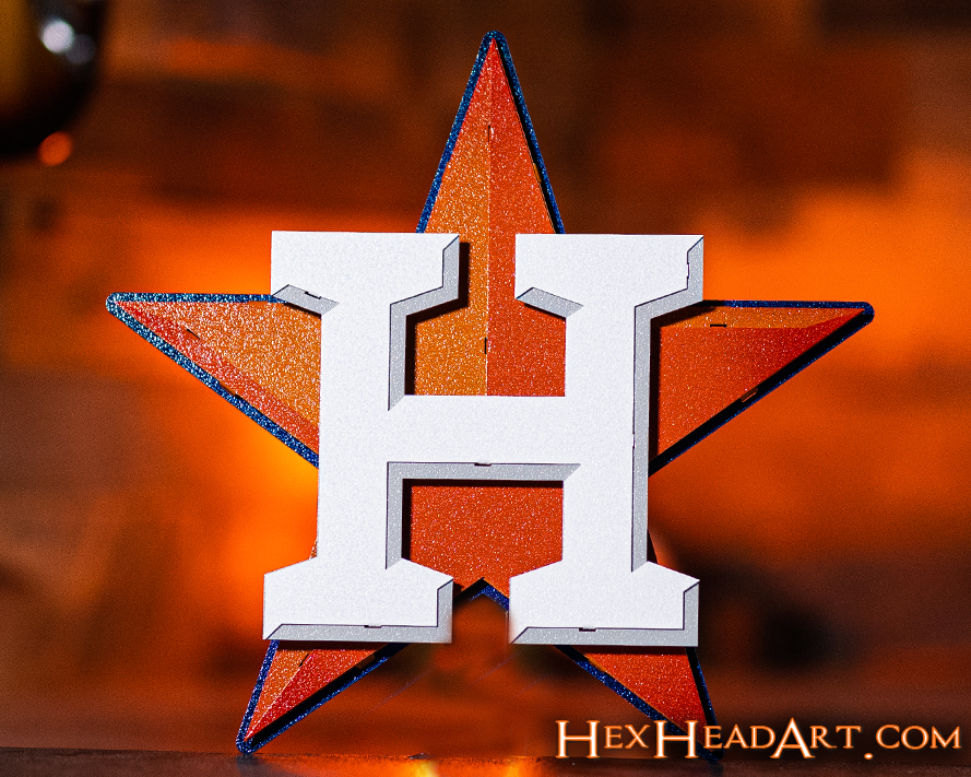 Houston Astros ORANGE STAR 3D Metal Wall Art