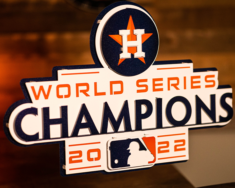 Side View Houston Astros World Series 2022 3D Metal Wall Art