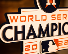 Load image into Gallery viewer, Side View Houston Astros World Series 2022 3D Metal Wall Art
