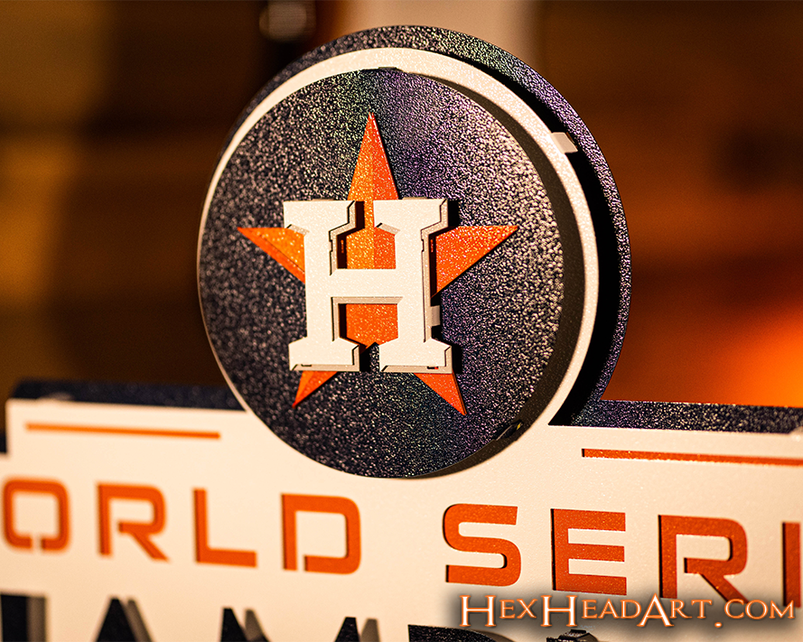The "H" on the Houston Astros World Series 2022 3D Metal Wall Art