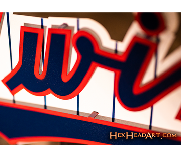 Minnesota Twins MLB Throwback Script 3D Vintage Metal Wall Art