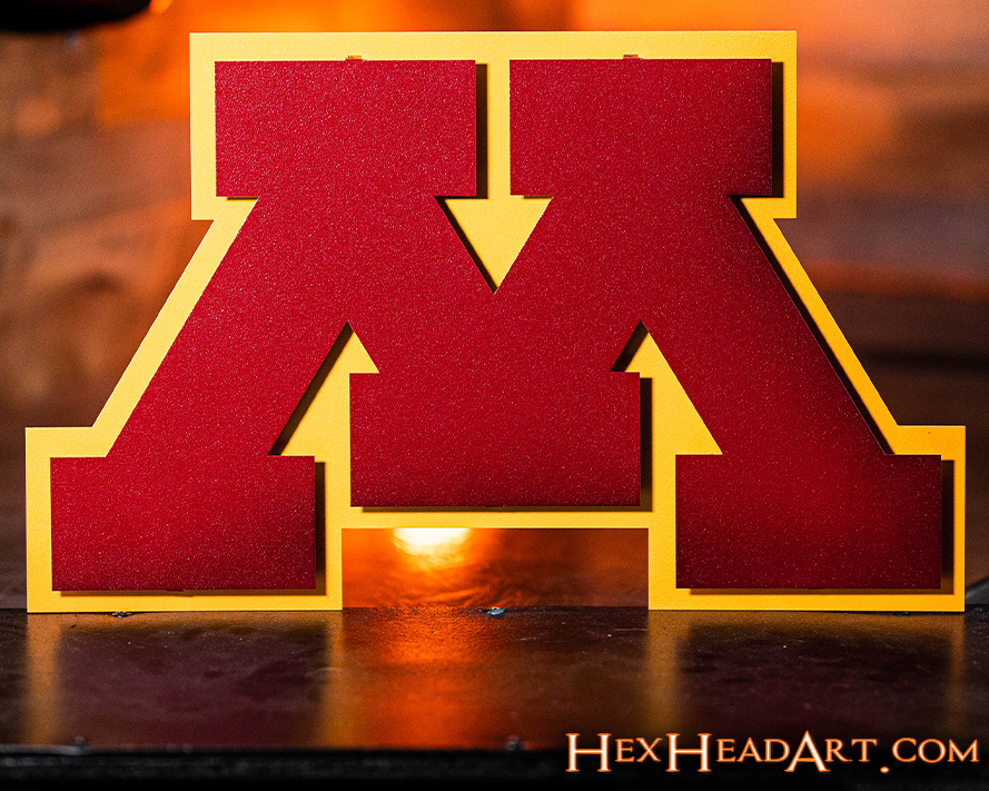 Minnesota "M" 3D Vintage Metal Wall Art