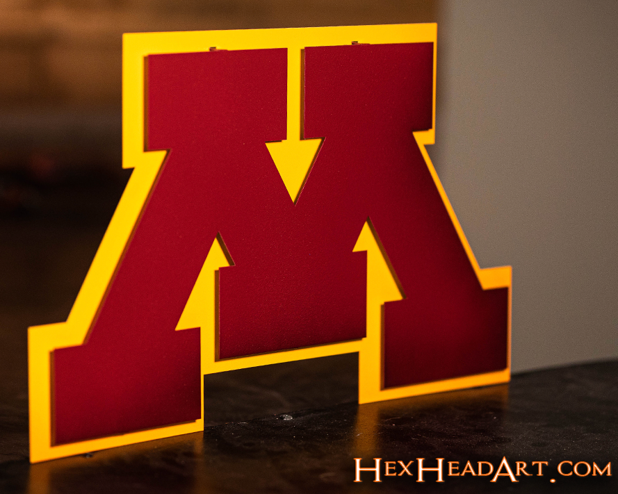 Minnesota "M" 3D Vintage Metal Wall Art