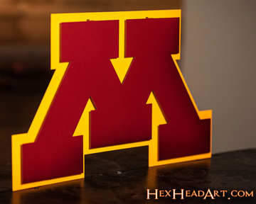 Minnesota "M" 3D Vintage Metal Wall Art