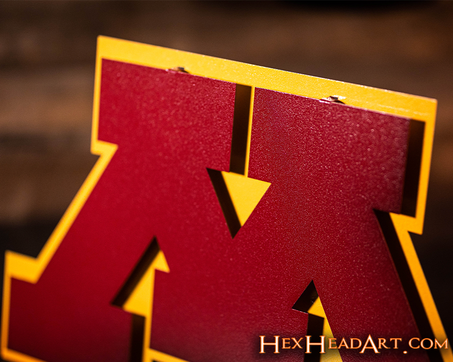Minnesota "M" 3D Vintage Metal Wall Art