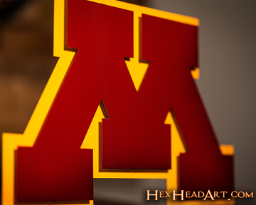 Minnesota "M" 3D Vintage Metal Wall Art